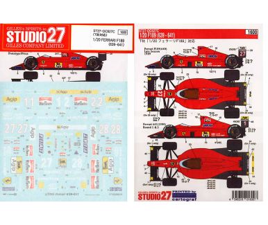 Ferrari F189 (639, 640, 641) 1989/1990 Decal 1/20 - Studio27 - ST27-DC627C