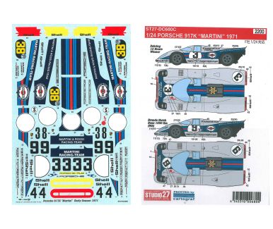 Porsche 917K "Martini" Early Season 1971 1/24 Decal - Studio27 - DC680