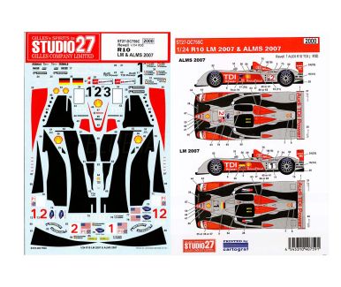 Audi R10 Le Mans / American Le Mans Series 2007 1/24 Decal - Studio27 - ST27-DC759C