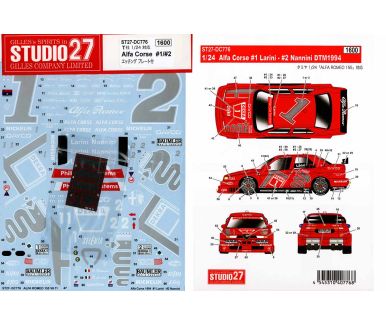 Alfa Romeo 155 V6 TI "Alfa Corse - Larini - Nannini" DTM 1994 1/24 - Studio27 - DC776