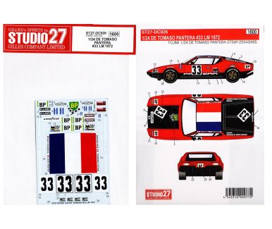 De Tomaso Pantera #33 Le Mans 1972 - Studio27 - ST27-DC926