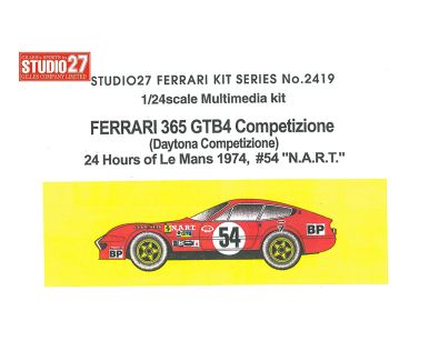 Ferrari 365 GTB4 Daytona Competizione "NART" Le Mans 1974 1/24 - Studio27 - ST27-FR2419