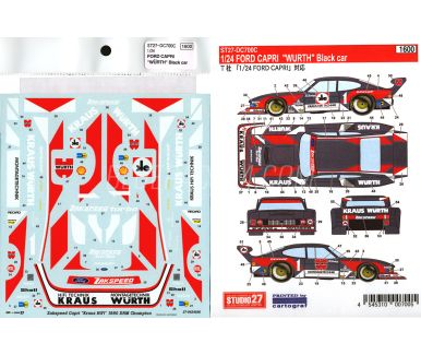 Ford Capri Zakspeed Würth (Black Car) - Deutsche Rennsport Meisterschaft 198 Decals 1/24 - Studio 27 - ST27-DC700C