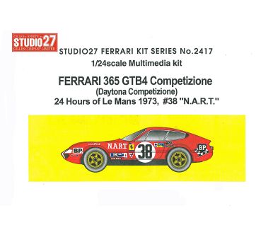 Ferrari 365 GTB4 #38 "N.A.R.T." Le Mans 1973 1/24 - Studio27 - ST27-FR2417