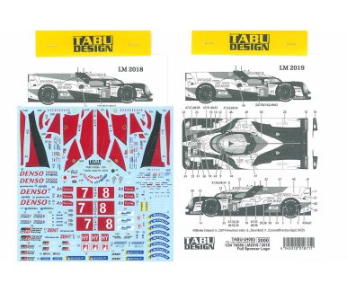 Toyota TS050 Hybrid Le Mans 2018 / 2019 Decal 1/24 - TABU Design - TABU-24085