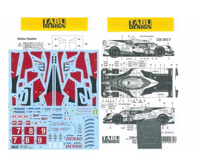 Toyota TS050 Hybrid Le Mans 2017 Decal 1/24 - TABU Design - TABU-24086