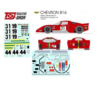 Chevron B16 Ford Nürburgring 500 km 1970 1/24 - Decal - TojDROM