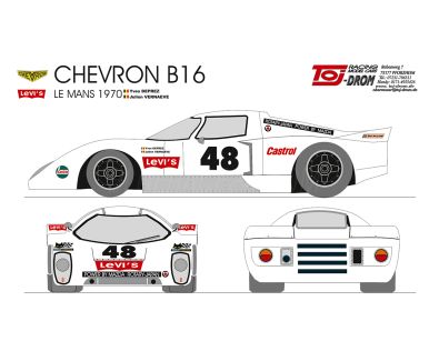 Chevron B16 Mazda "Levi's" Le Mans 24 Hours 1970 1/24 - TojDROM - CHEV008