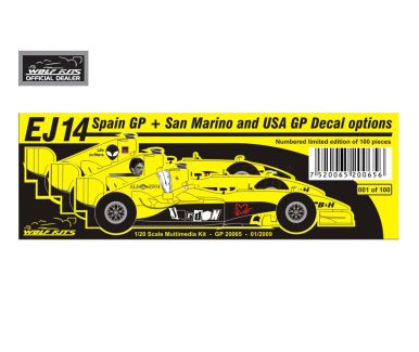 Jordan EJ14 San Marino, Spanish and USA Grand Prix 2004 1/20 - Wolf Kits - GP20065