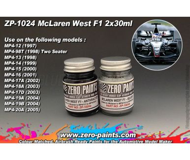 McLaren West F1 (MP4/13 to MP4/20A) Paints 2x30ml - Zero Paints - ZP-1024