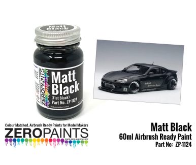 Matt Black Paint (Flat Black) 60ml - Zero Paints - ZP-1124
